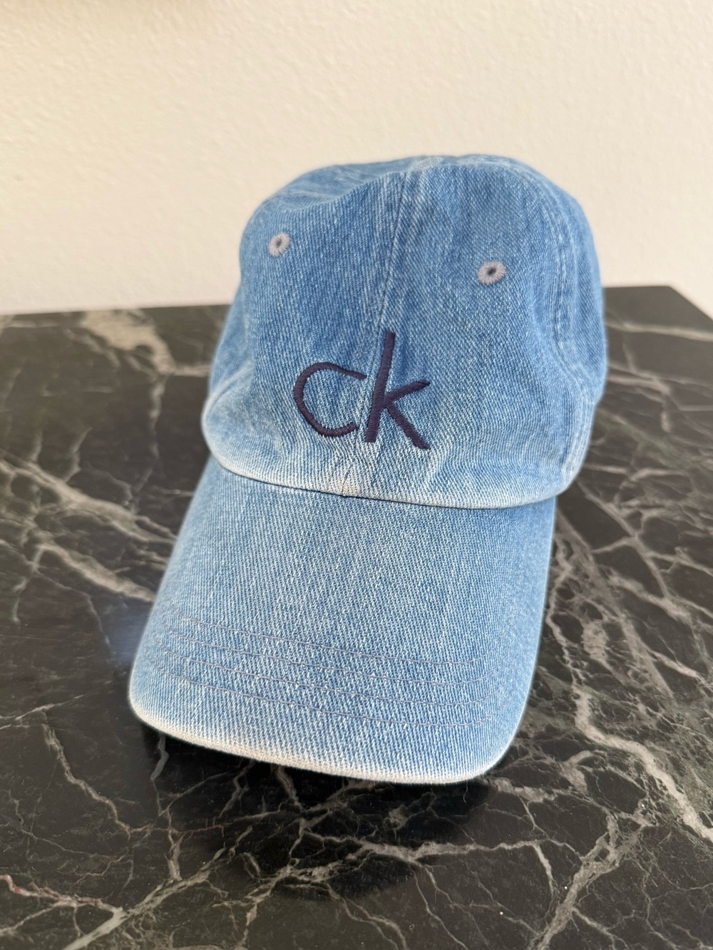 Calvin Klein Denim 'ck' Embroidered Baseball Cap - Light Blue - OS